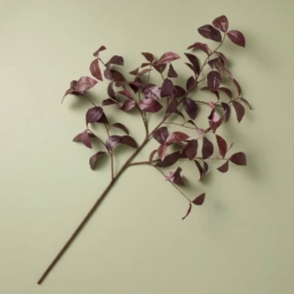 NWT (Set of 3) Artificial Black Plum Leaf Stem 25” - Hearth & Hand with Magnolia